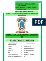 Prac 3 BQ1 PRÁCTICA DE LABORATORIO Nº 03 ‘’ESPECTROFOTOMETRÍA’’