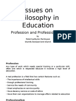 Issues On Philosophy in Education