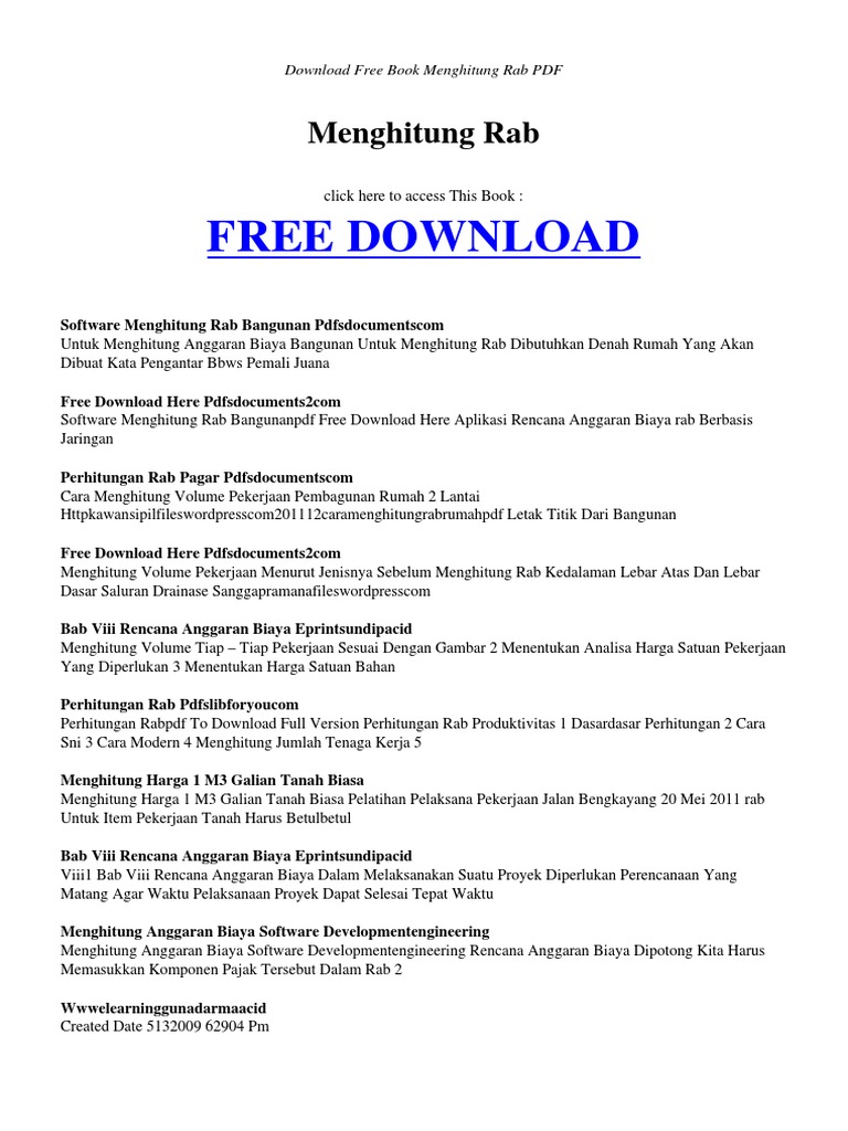 Download Free Book Menghitung Rab Pdf