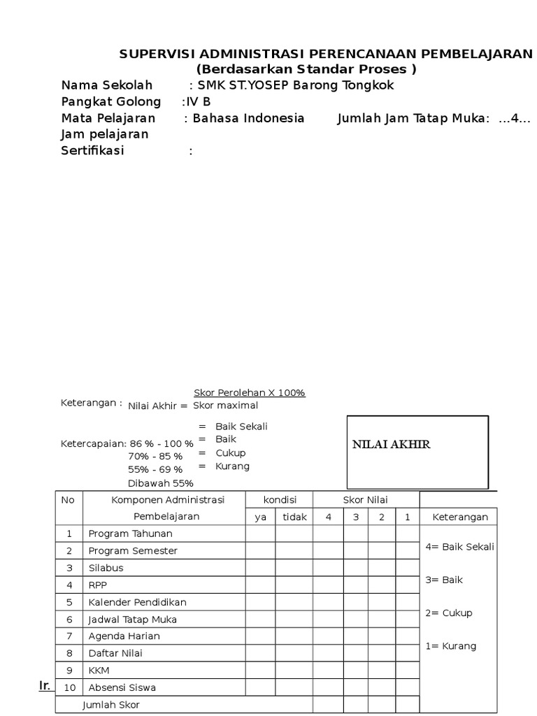 Supervisi Dan Bukti Fisik