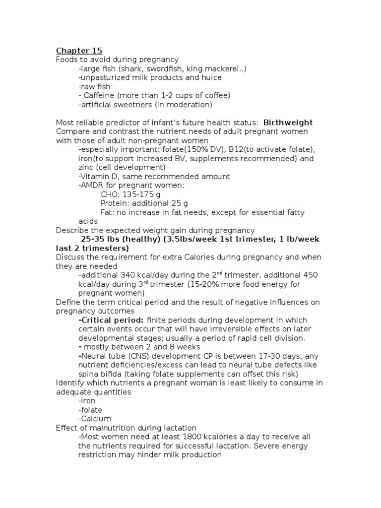 Nutrition Final Exam Study Guide | PDF | Pregnancy | Breastfeeding