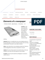 Elements of A Newspaper