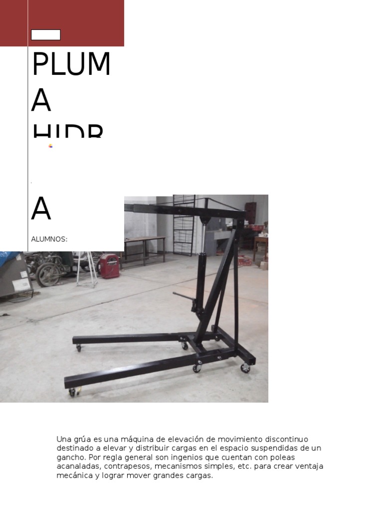 Proyecto de Pluma Hidraulica Activador Fluido