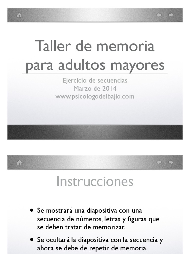 Ejercicios de Memoria para Adultos Mayores | PDF | Ajedrez | Juegos y ...