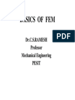 Basics of Fem: Dr.C.S.Ramesh Professor Mechanical Engineering Pesit