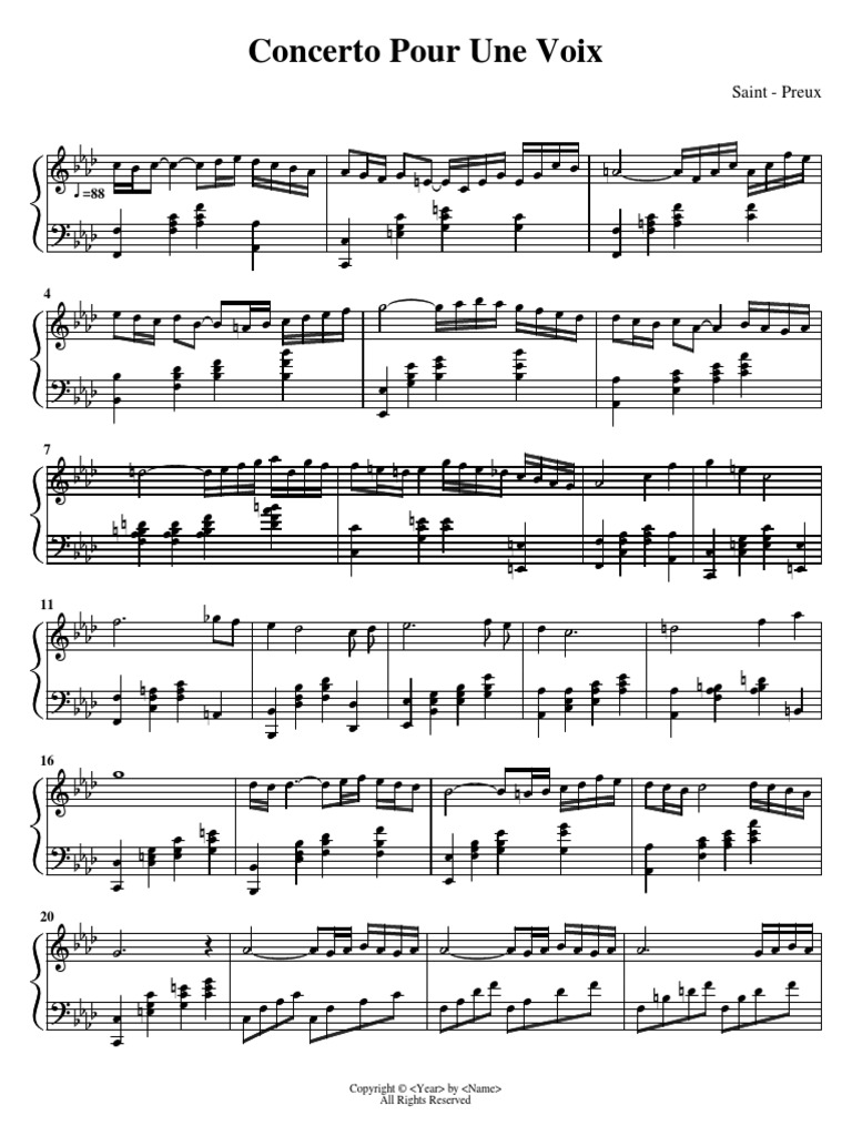 Concerto Pour Une Voix Piano