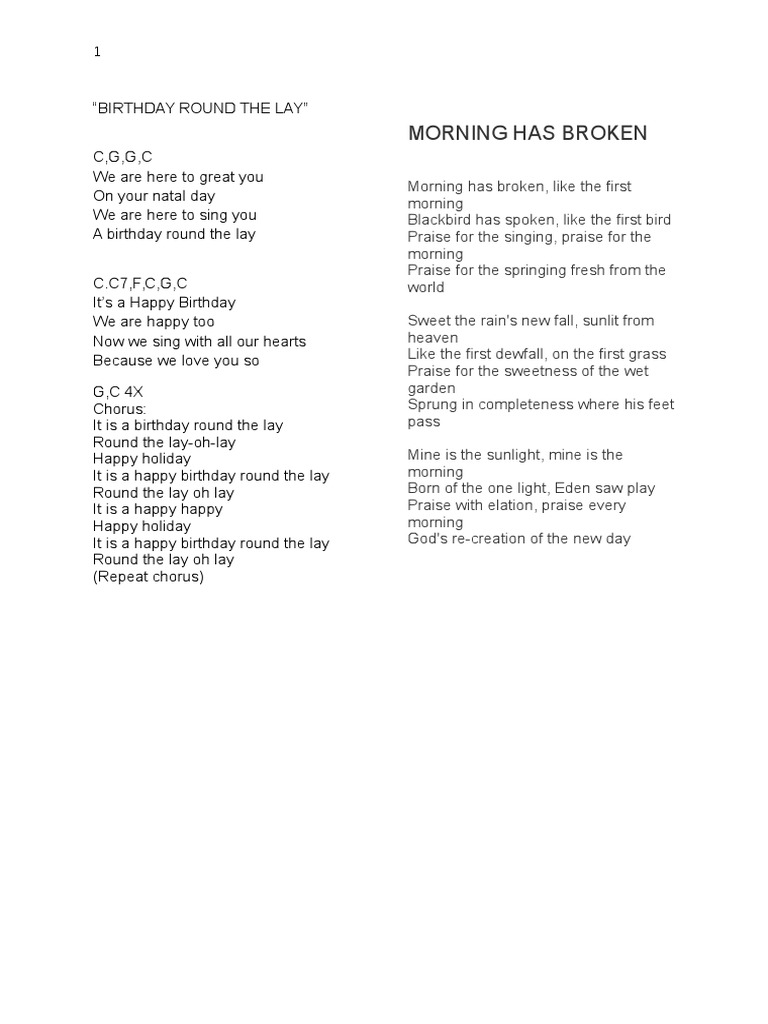 Birthday Round the Lay Entertainment (General) Music