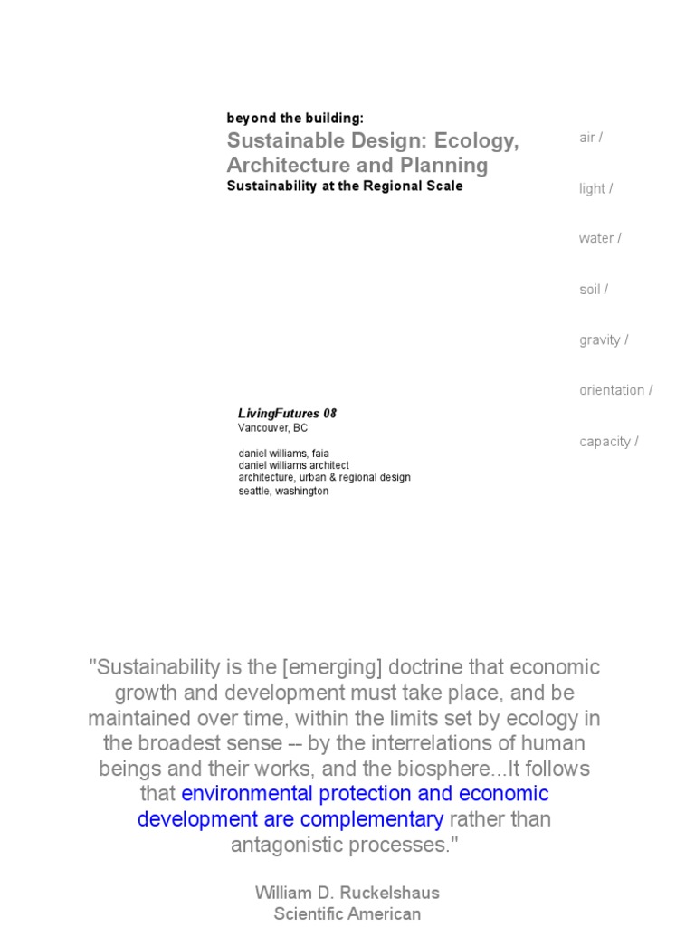 Sustainable Design - Ecology, PDF | PDF | Sustainability | Urban Sprawl