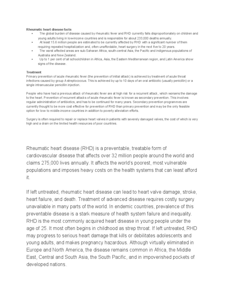 Rheumatic Heart Disease Facts | PDF