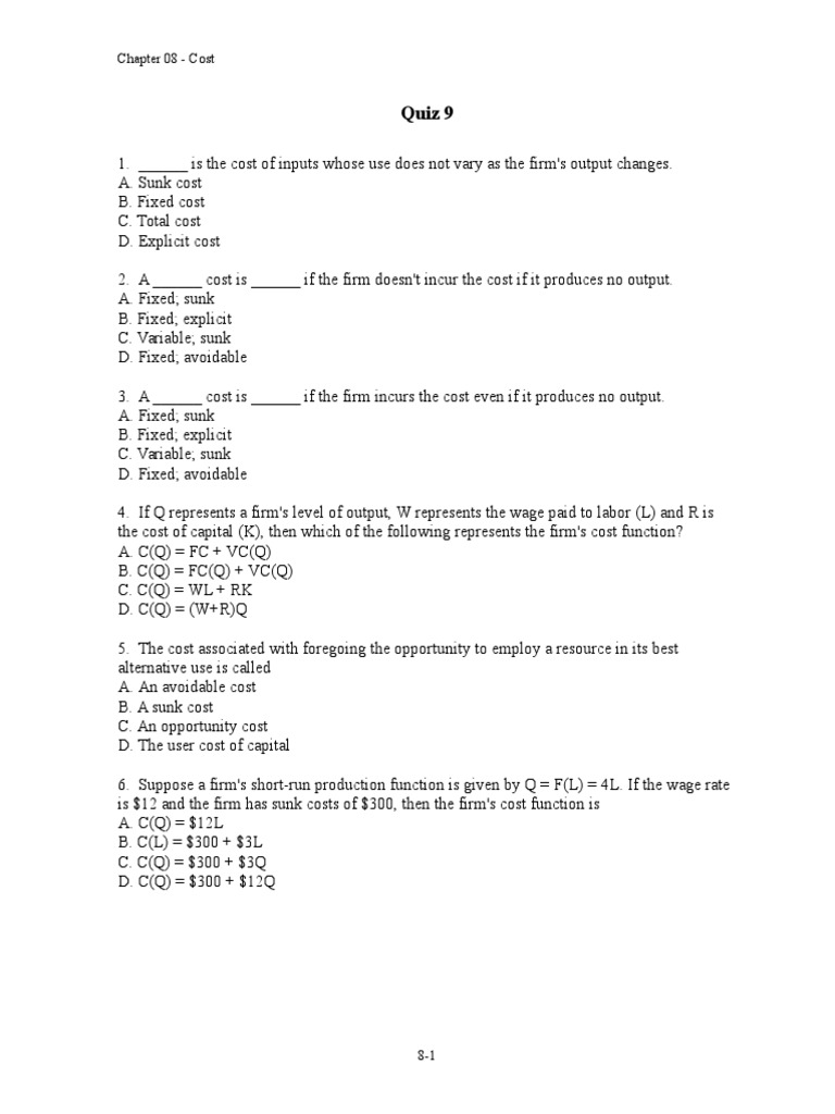 Quiz 9 Pdf