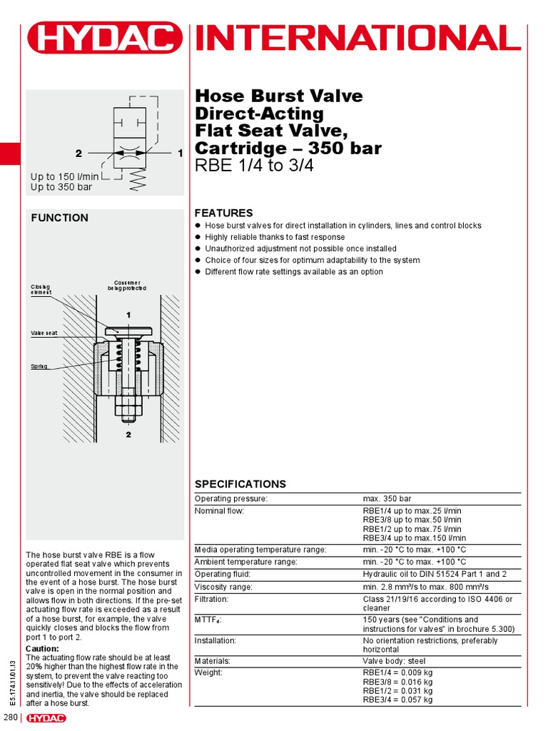 Hose Burst Valve PDF PDF Nut (Hardware) Valve