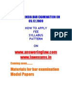 All India Bar Examination Syllabus Pattern Materials Model Papers