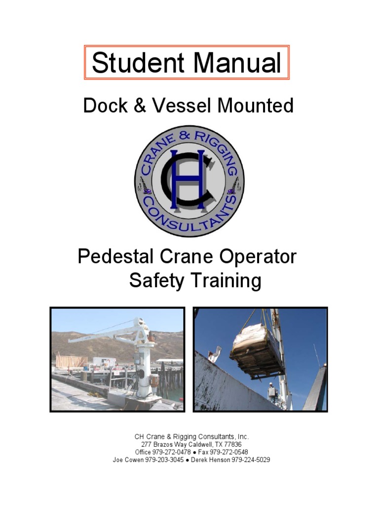 Pedestal Crane Operator Training Manual | PDF | Crane (Machine) | Volume