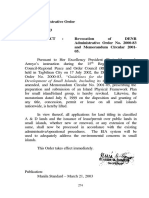 DENR Administrative Order No. 2003 - 06 March 17, 2003 Subject: Revocation of DENR Administrative Order No. 2000-83 and Memorandum Circular 2001-05
