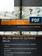 Basis of Assessment of Duty