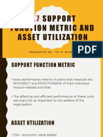 Support Function Metric and Asset Utilization: Presented By: Ivy P. Rivera