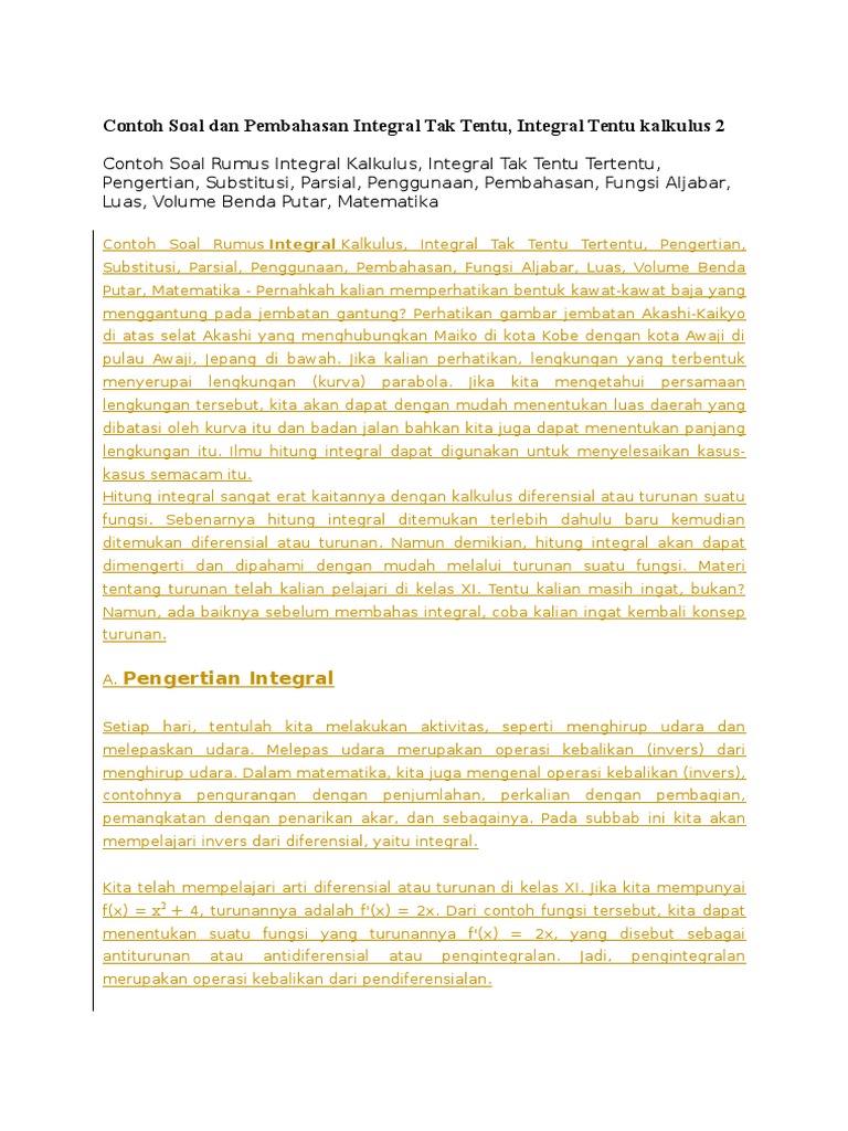 Soal essay integral tak tentu 06 image
