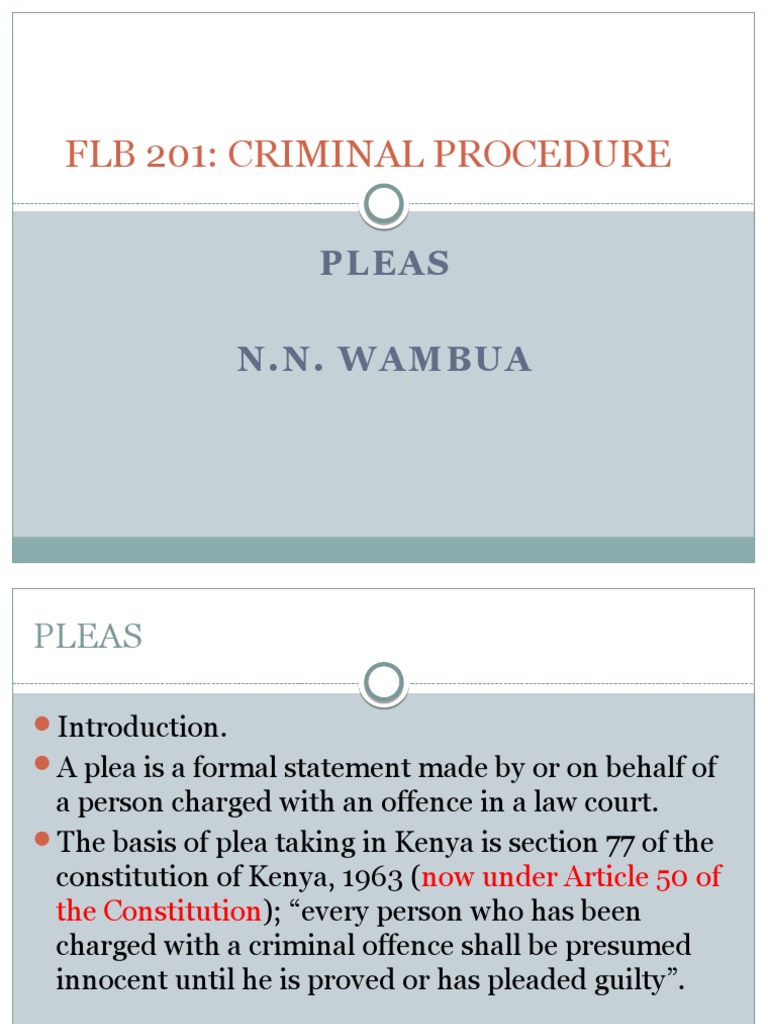 Pleas Plea Criminal Procedure In South Africa