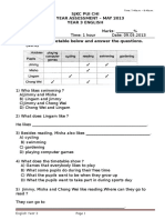 SJKC Pui Chi Mid Year Assessment - May 2013 Year 3 English