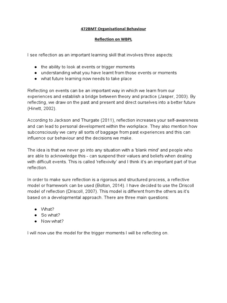 Essay on work based learning image