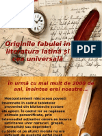 Originile Fabulei În Literatura Latină Și Cea Universală
