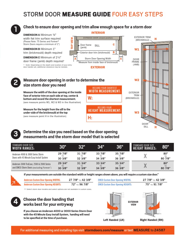 Andersen emco storm door measure guide