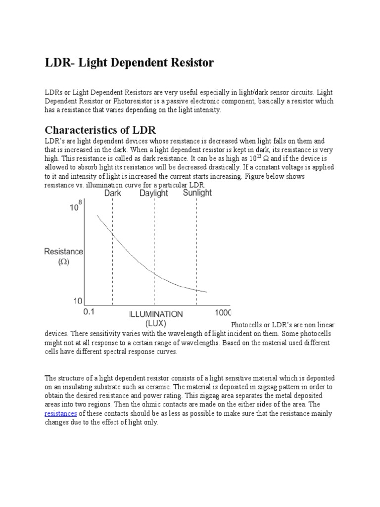 LDR: Characteristics and Applications | PDF