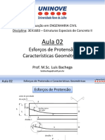 Esforços de Protensão Características Geométricas Do Concreto Protendido