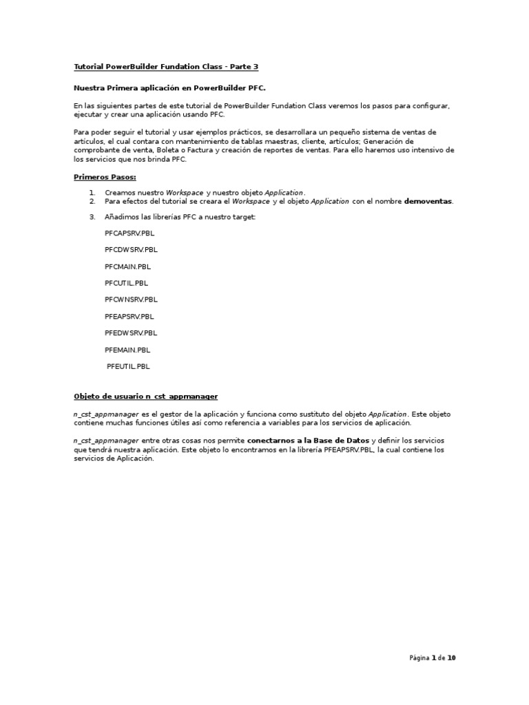 Tutorial PowerBuilder Fundation Class | PDF | Herencia (Programación ...