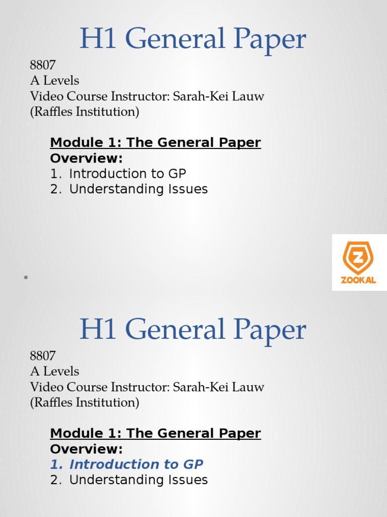 1 The General Paper Slides | PDF | Gce Advanced Level (United Kingdom ...