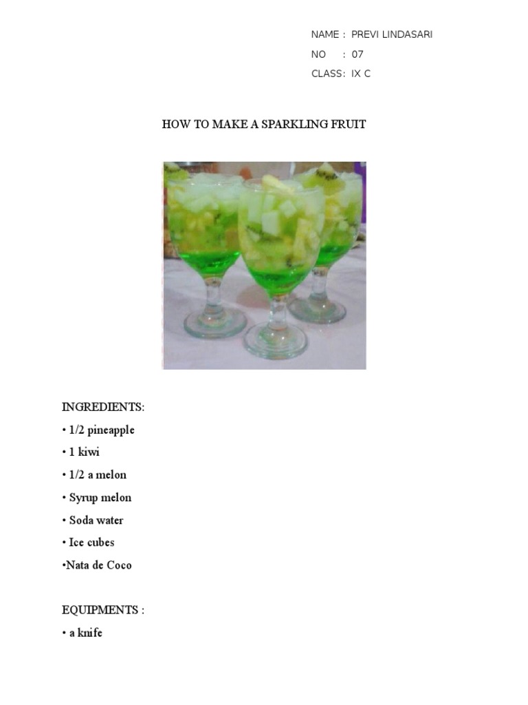 How To Make A Fruit Sparkling | PDF