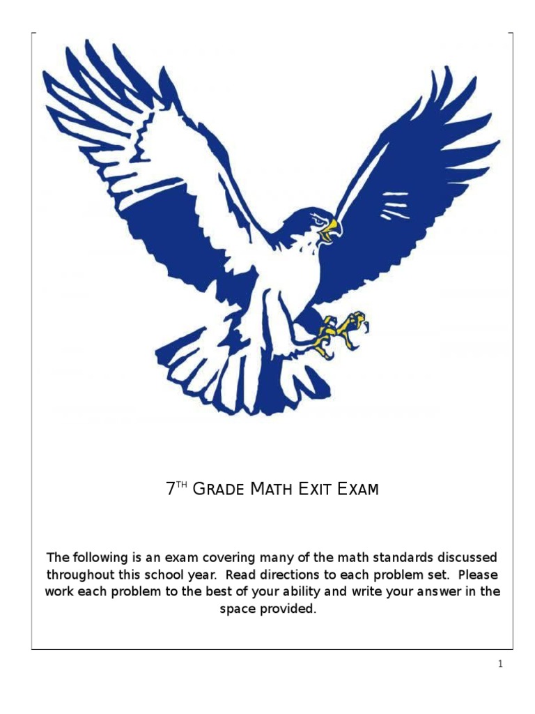 7th Grade Math Exit Exam Review | PDF | Mathematical Objects | Teaching ...