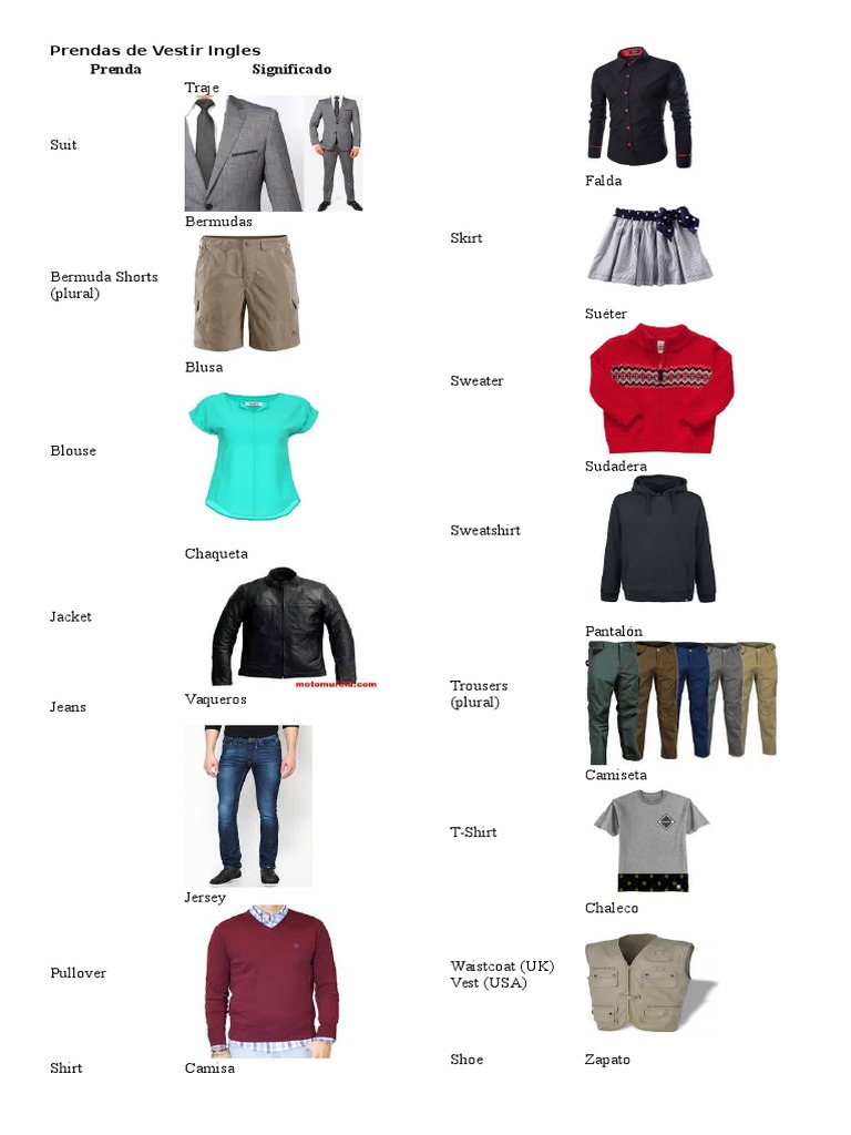 Formas de vestir en ingles sale