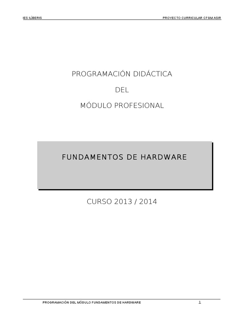 Programación del Módulo de Hardware | PDF | Hardware de la computadora ...