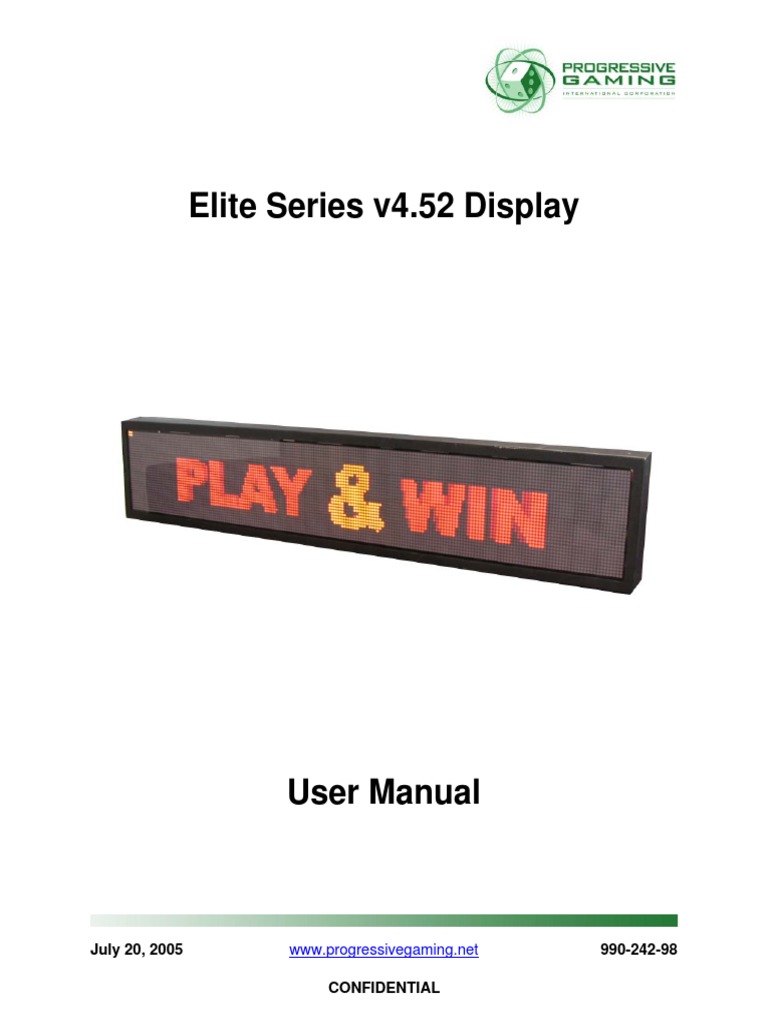 Elite Series v4.52 Display User Manual Lag Menu