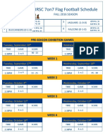 Flagfootballfall 2016 Schedule