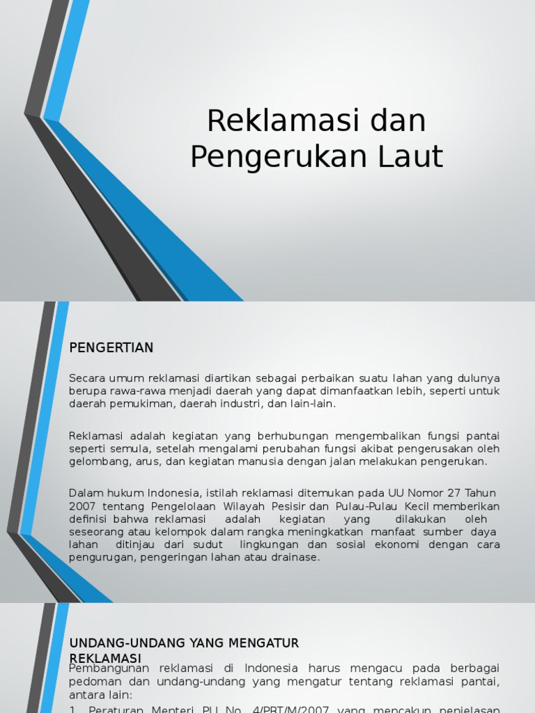 Tujuan dan Metode Reklamasi Pantai | PDF | Sains & Matematika