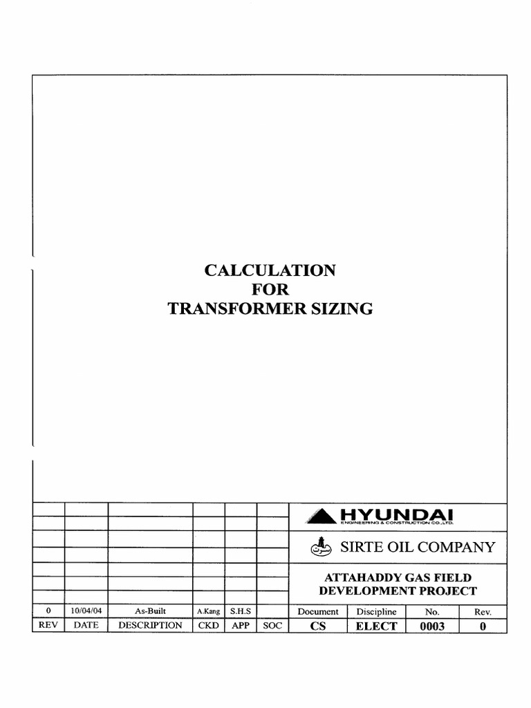 Engineering Transformer Sizing | PDF
