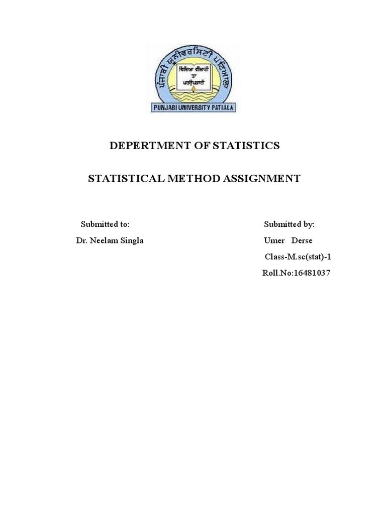 Statistical Methods Assignment | PDF | Science & Mathematics