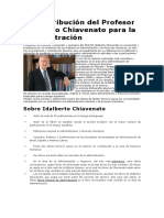 La Contribución Del Profesor Idalberto Chiavenato Para La Administración