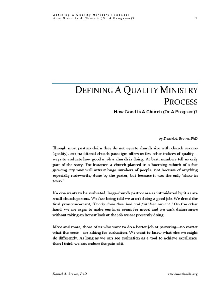 No Matter How You Define Quality >> Defining A Quality Ministry Process Evaluation Behavior Modification No Matter How You Define Quality >> Defining A Quality Ministry Process Evaluation Behavior Modification