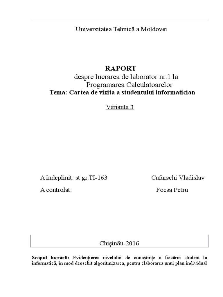 Laborator Programare 1 | PDF