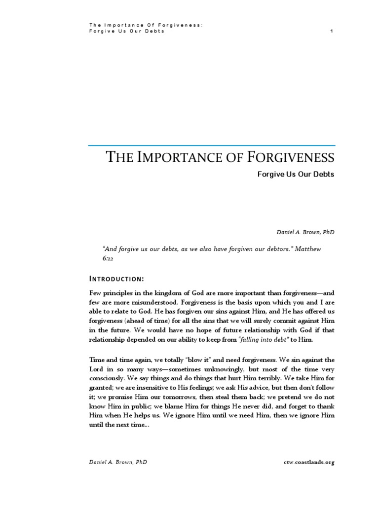 Importance of Forgiveness in the Bible | PDF | Forgiveness