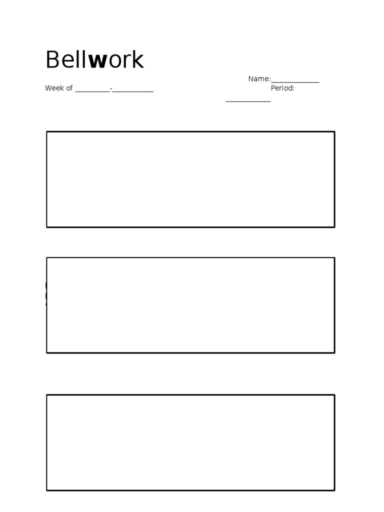 Weekly Bellwork Template | PDF | Career & Growth | Computers