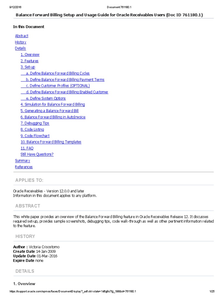 Balance Forward Billing Setup | PDF | Invoice | Receipt