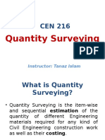 Quantity Surveying: Instructor: Tanaz Islam