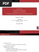 Scientific Computing: Optimization Toolbox Nonlinear Equations, Numerical Optimization