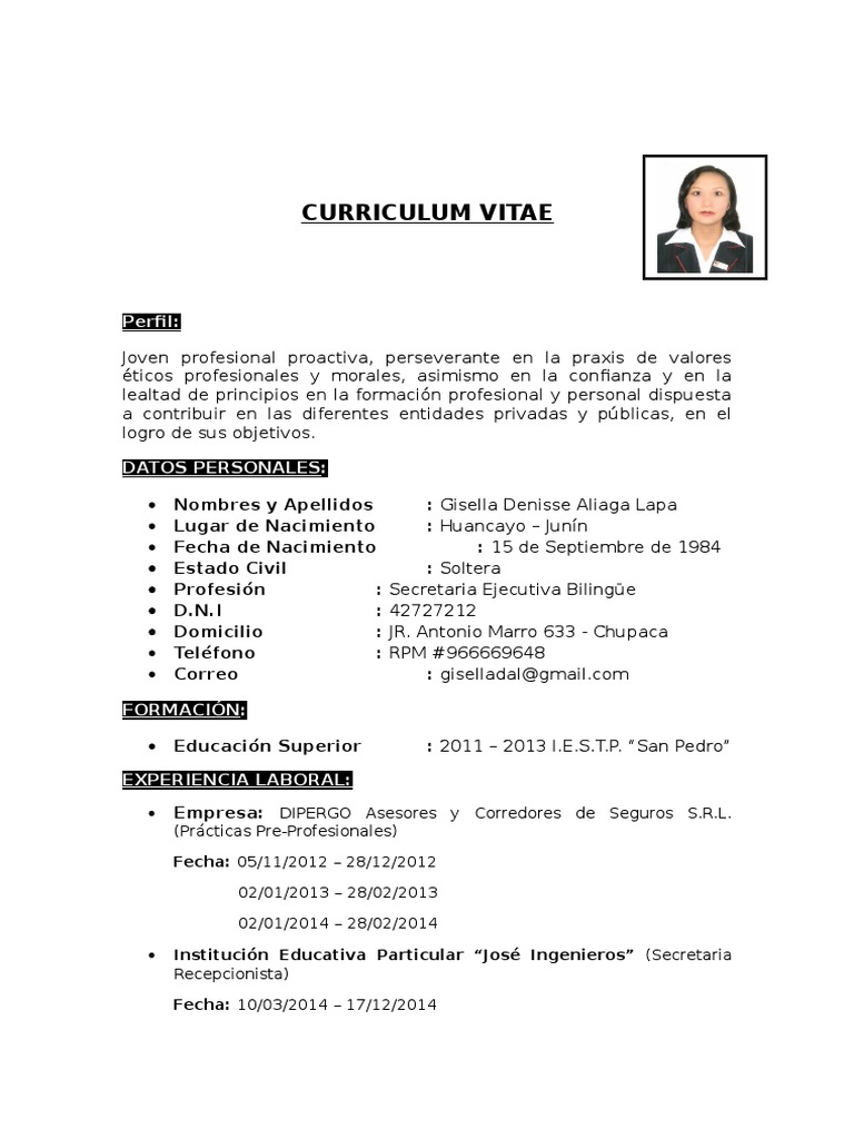 CV Gisella Denisse | PDF