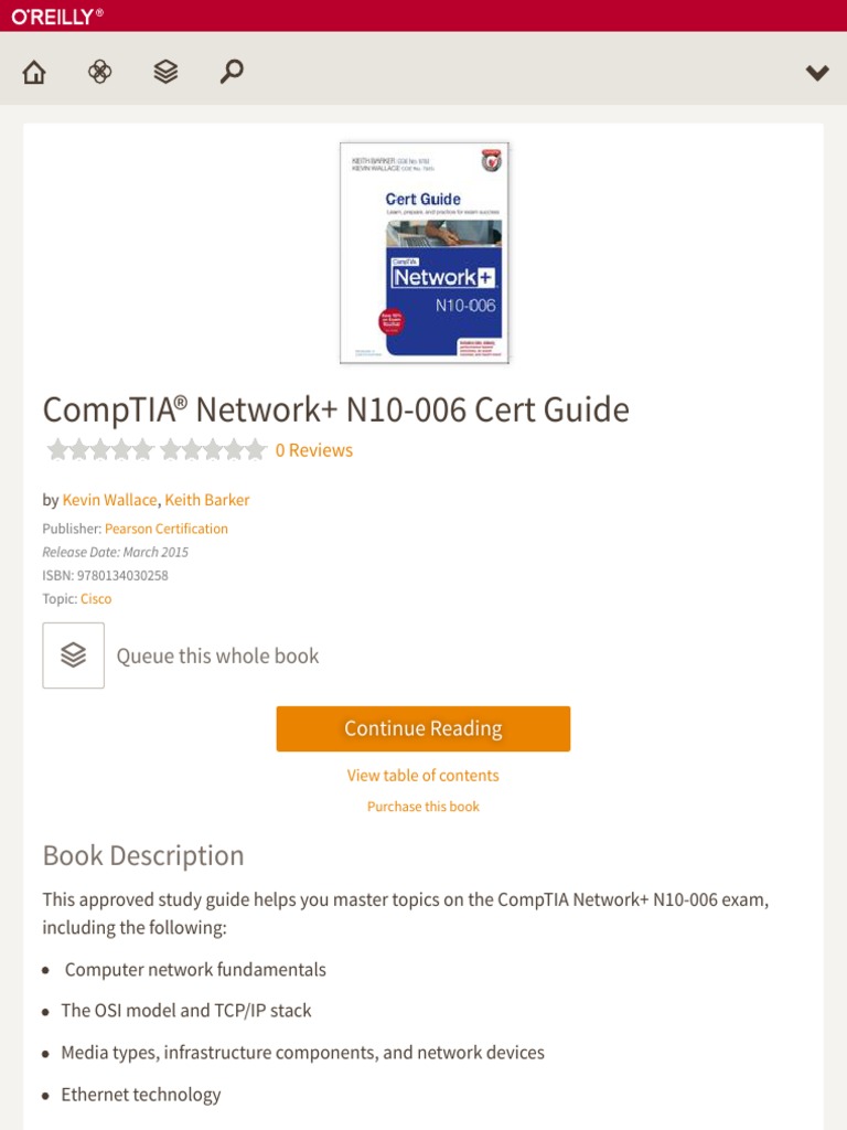 CompTIA® Network+ N10-006 Cert Guide | PDF | Comp Tia | I Pv6