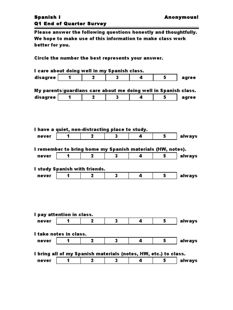 Pupil survey questions picture